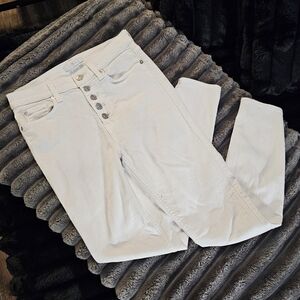 7 For All Mankind High Rise Cream Jeans